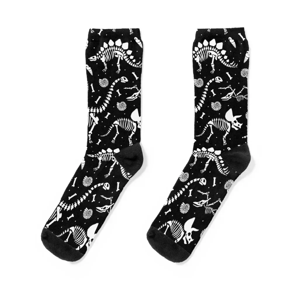

Dinosaur Fossils - Black and White Socks soccer anti-slip designer brand hiking cartoon Woman Socks Men's