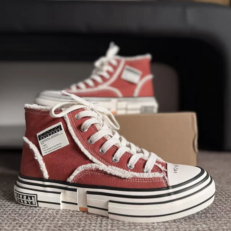 

Autumn New Style High-Top Sneakers - Versatile Casual Shoes, Men's Outdoor Anti-Slip, Wear-resistant, Breathable Canvas Shoes