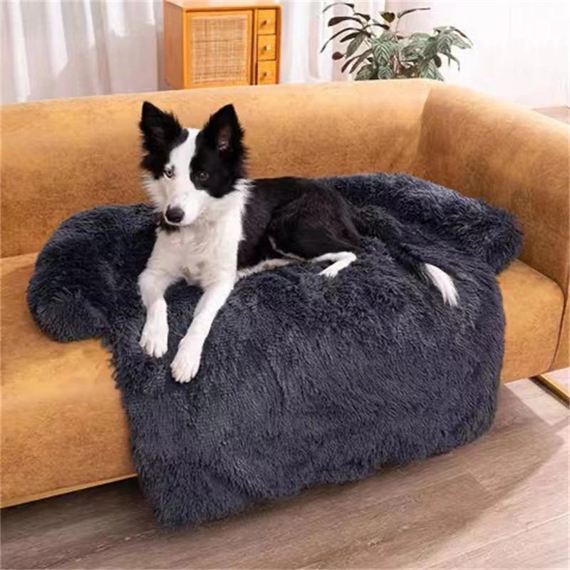 

Removable Winter Plush Large Dog Bed with Zipper Warm Cat Bed Pad Removable Cover Dogs Washable Dog Cushion Sofa Bed Puppy Mat