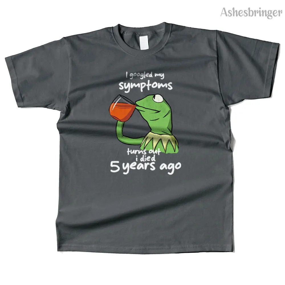 Mens Cotton Googled Symptoms Graphic Funny T Shirt Street Casual Style Tee for Men and Women