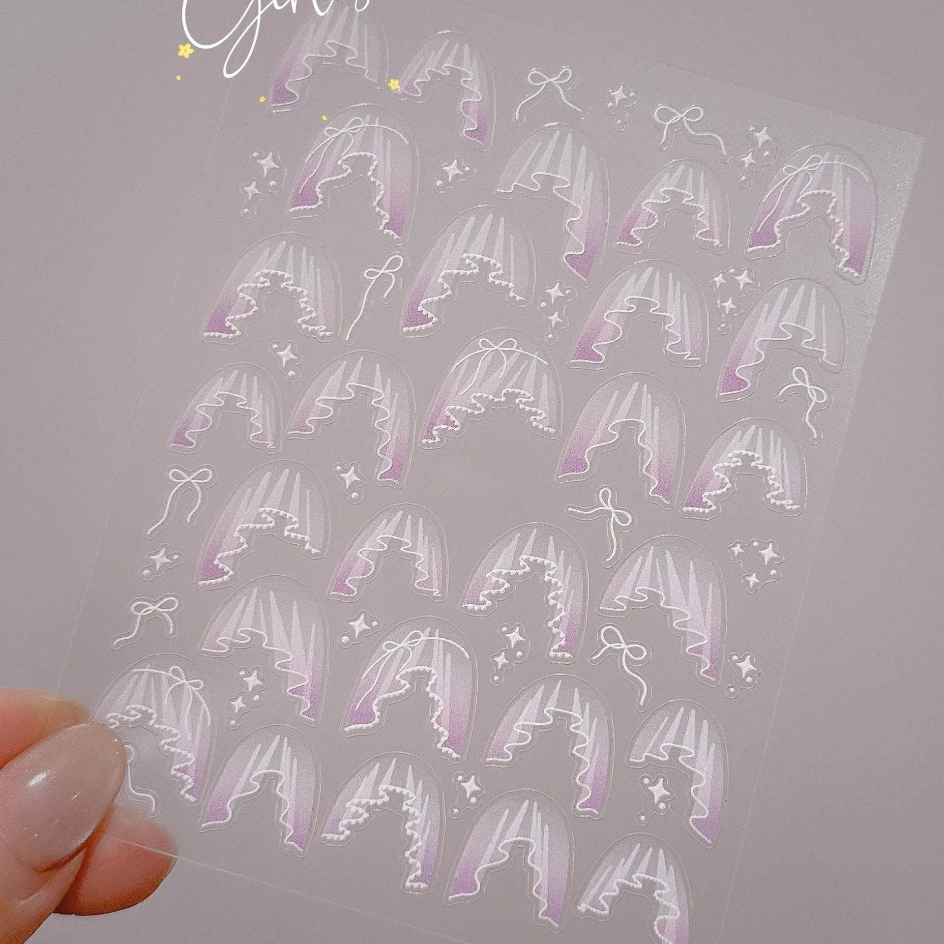 1 Set Stiker Kuku Prancis Rend - Nail Art Pink Soft ulasan dan harga