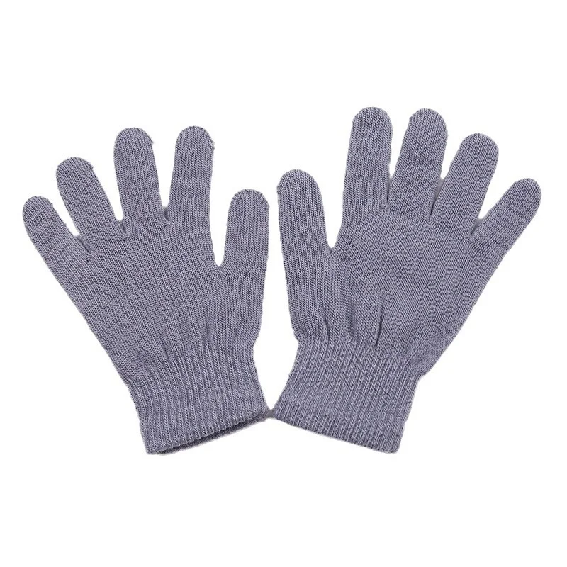 

Оптовые вязаные перчатки для мужчин и женщин, теплые осенне-зимние перчатки, однотонные варежки с длинными пальцами