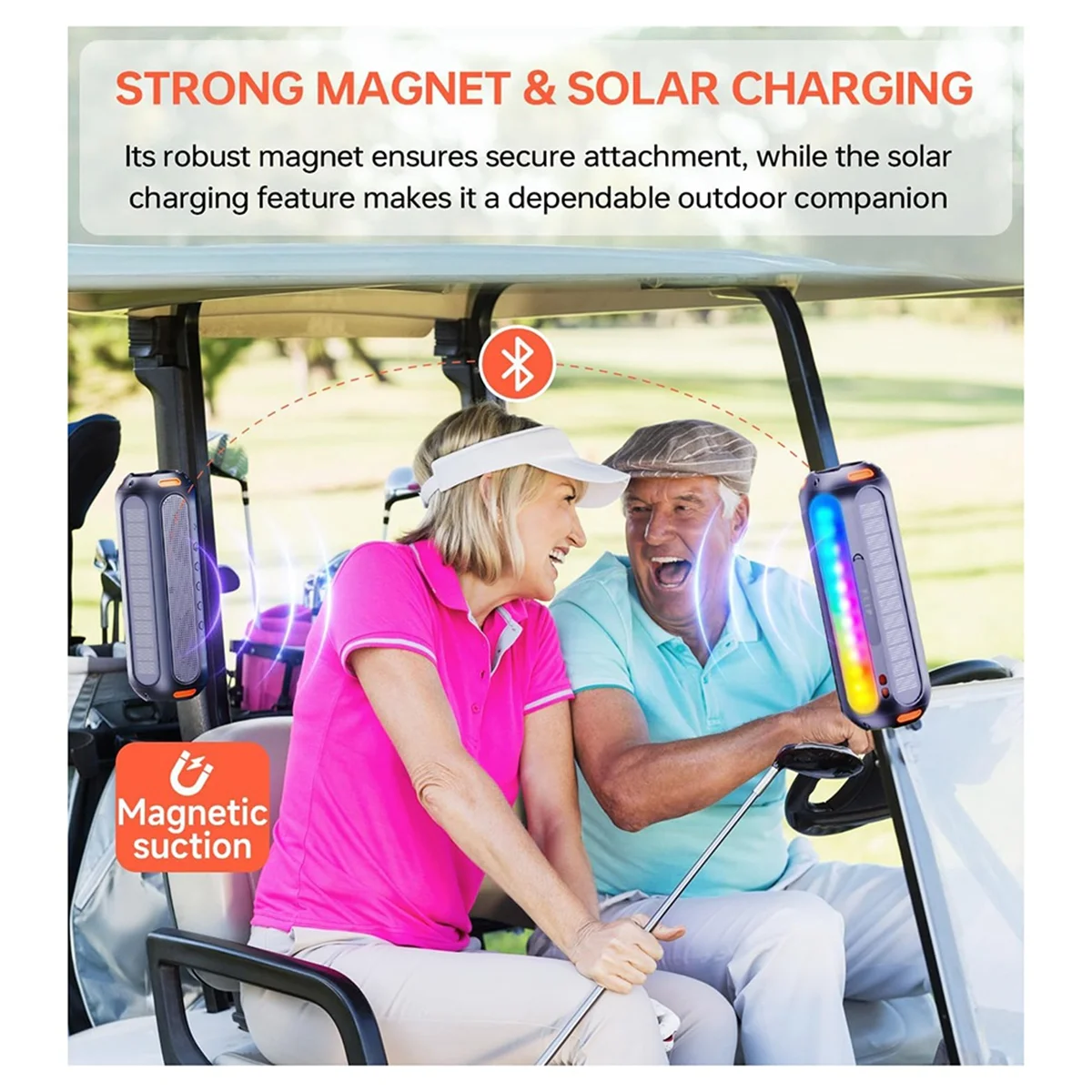 

New 3C-Magnetic Bluetooth Speaker,Golf Speaker with Solar Charging,Outdoor Waterproof Portable Wireless,for Golf Cart Hiking