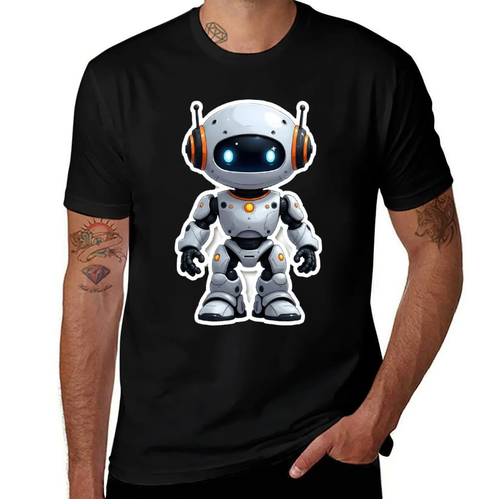 

Futuristic Robot V2 Playful AI Sci-Fi Digital Art T-Shirt tops oversized tshirts personalised blue lock t shirts for men