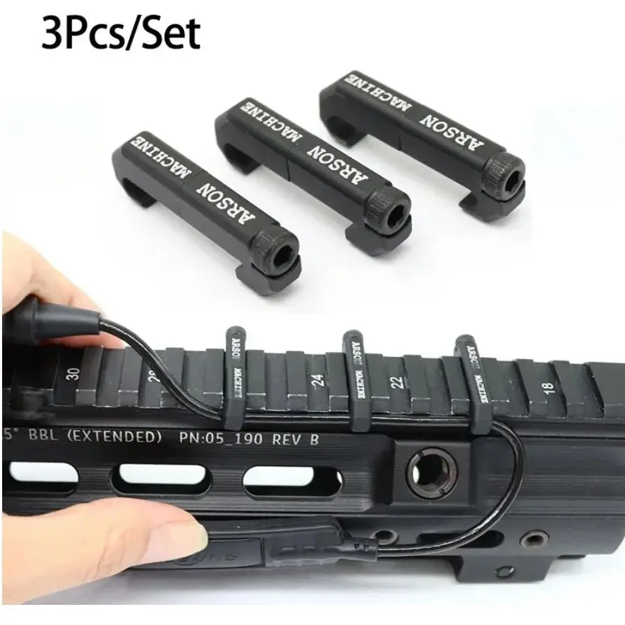 Tactical 3PCS Arson Machine Cable Management MLOK WireGuide System For M300 M600 PEQ Weapon Flashlight Switch Cable Clip