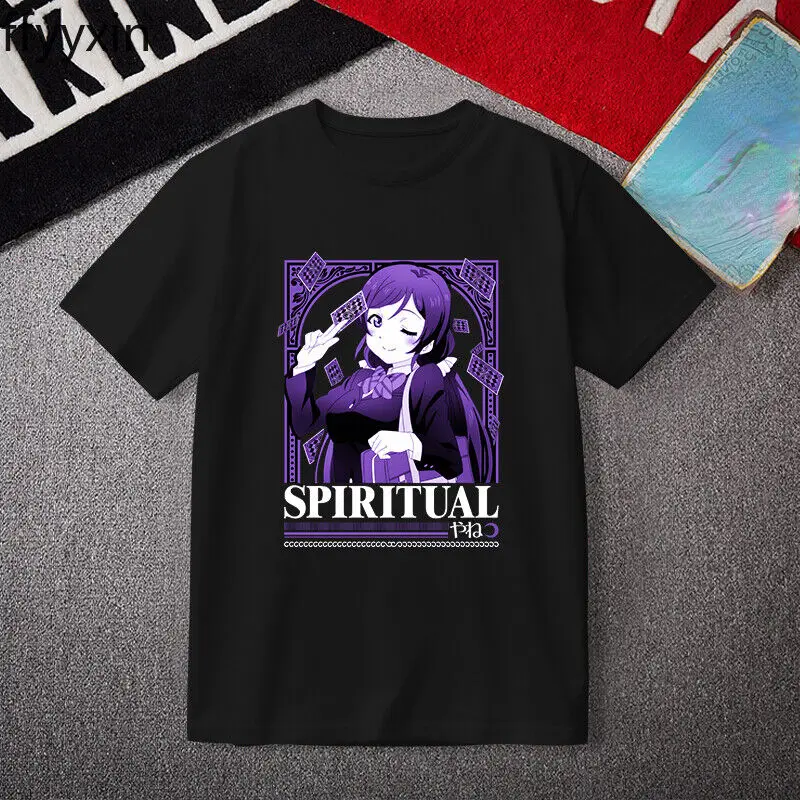 

Футболка Nozomi Tojo Lovelive для мужчин и женщин, черно-белая футболка с коротким рукавом, топы
