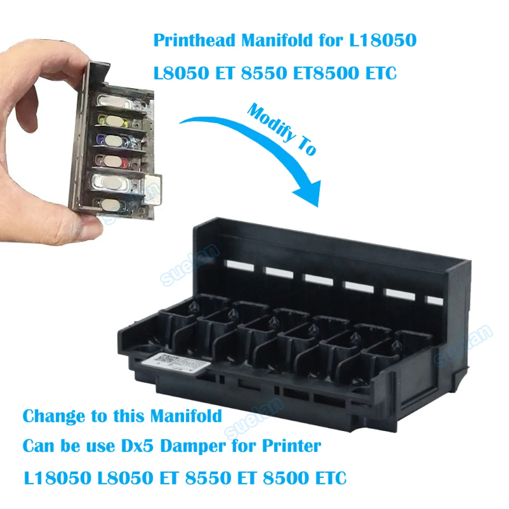 For EcoTank Printhead Dumper L18050 L8050 18100 DTF Print Head Manifold Adaptor With Ink Damper ET-8550 8500 Empty Cartridge - Image 3