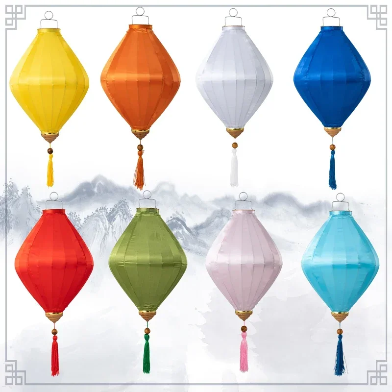 12/14Inch Traditional Chinese Style Silk Lantern Retro Hanging Lantern Vietnam Japan Spring Festival Party Decor