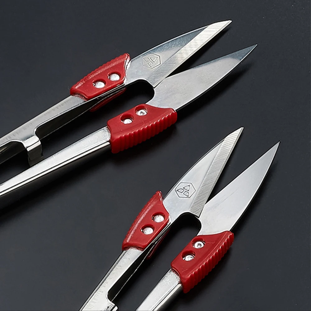 1Pcs New Useful Stainless Steel Stitch U-Shape Use Scissors Cut Fishing Line Trimming Nipper Essential Cross Accessories