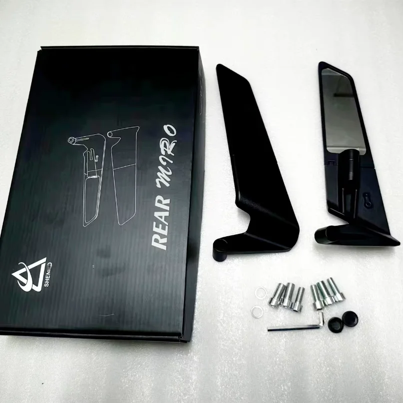 For Kawasaki Z900 Z650 2021 2022 2023 Motorcycle Mirrors Stealth Winglets Mirror Kits Adjustable Mirrors Motorcycle Wing Mirrors