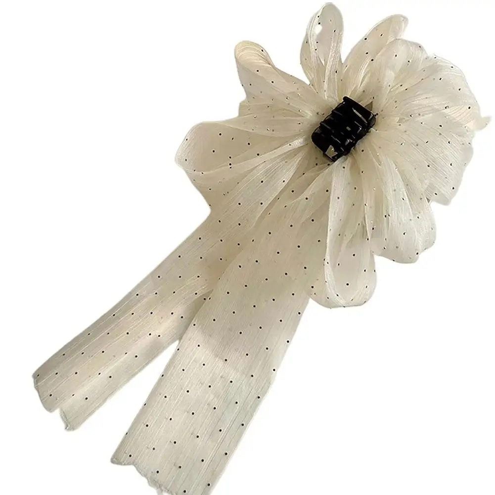 Pinza de pelo de lazo de malla grande para mujer, horquilla de pelo de cangrejo antideslizante, accesorios de cola de caballo para mujer, dulce y elegante, Simple, G N6X6