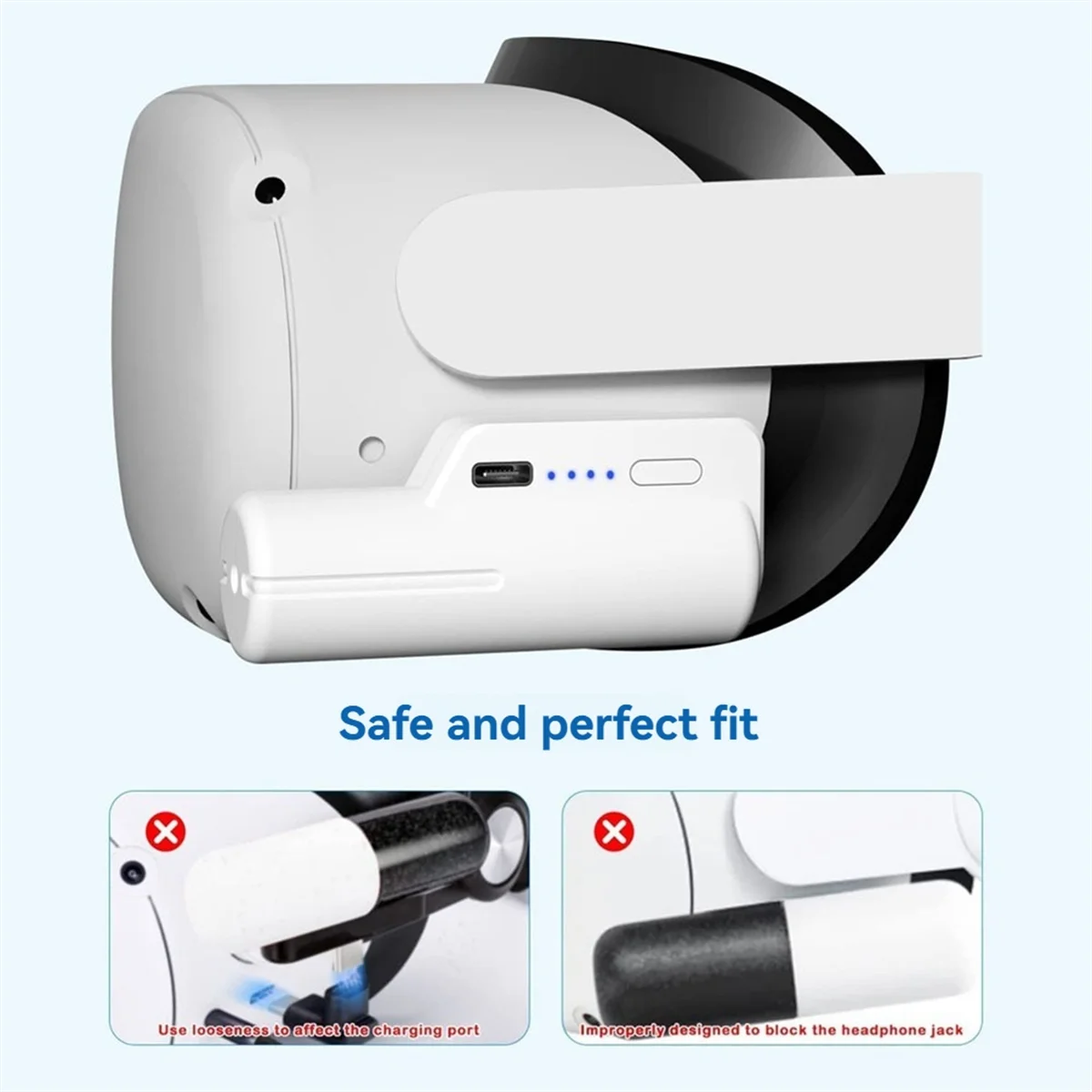 SMIEA VR Power Bank Аккумуляторная батарея для гарнитуры с портом Type-C для Oculus Quest 2, аксессуары для гарнитуры