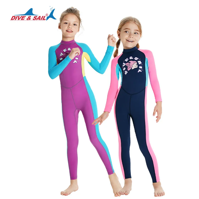 Children's Swimsuit Quick-drying Long Sleeve One-piece Sunscreen Wetsuit Snorkeling Jellyfish Swimming Surfing Swimsuit
