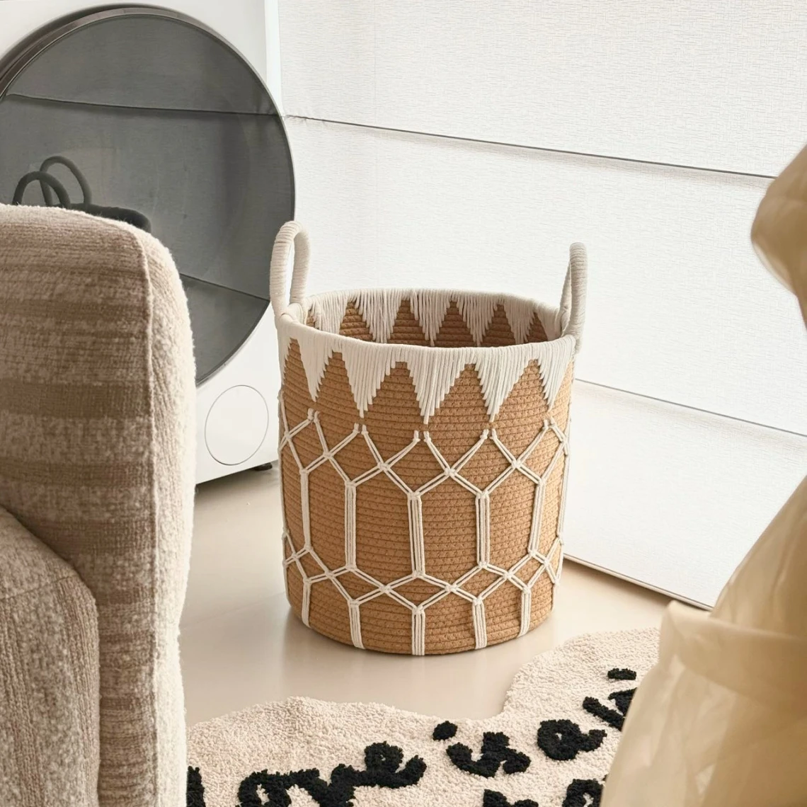 

Retro Cotton Rope Laundry Basket Bedroom Dir Clothes Storage Basket Creative Toy Organizer Household Storage Utili