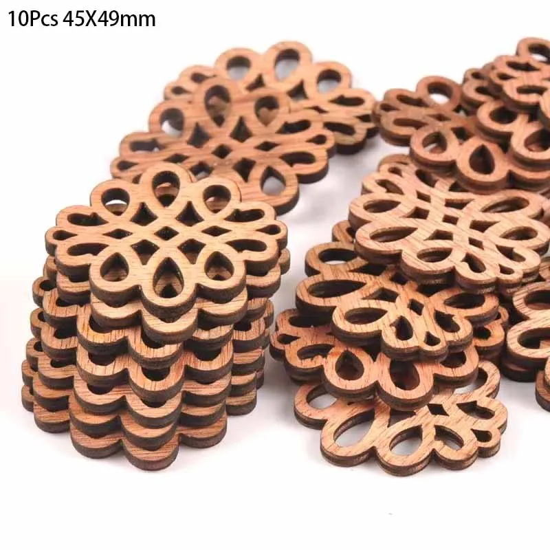10pcs Clouds Pattern Vintage DIY Wood Crafts Scrapbooking Accessories For Wooden Home Decoration Sewing Ornament 45X49mm m1608x
