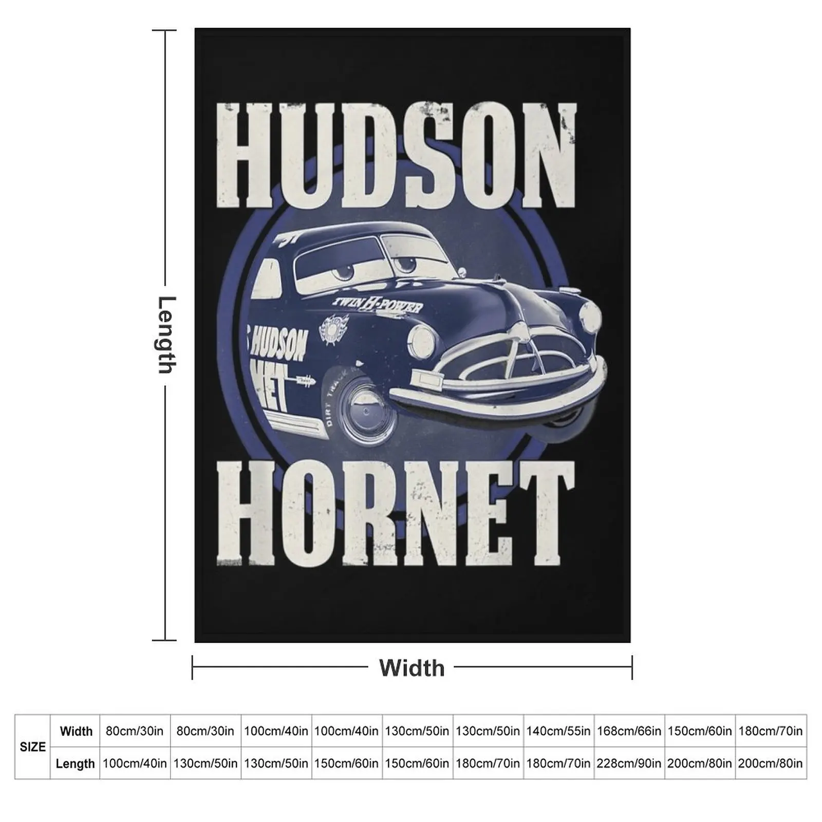 Hudson Hornet Badge Graphic Throw Blanket couch cozy soft plush fuzzy picnic outdoor blanket