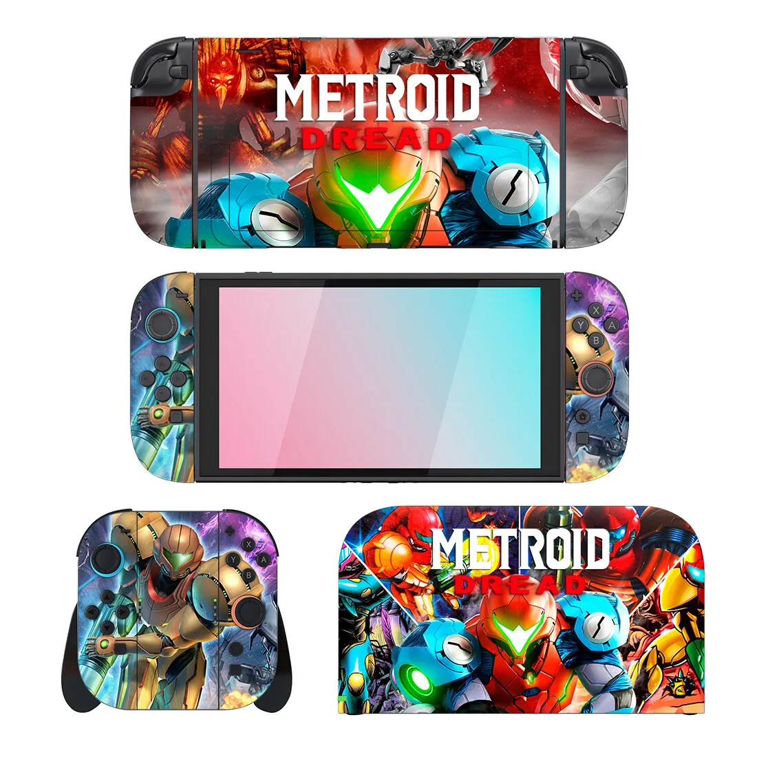 METROID Dread Protector ملصق الجلد لنينتندو سويتش 2 وحدة التحكم قاعدة شاحن حامل حامل Joy-con تحكم الفينيل