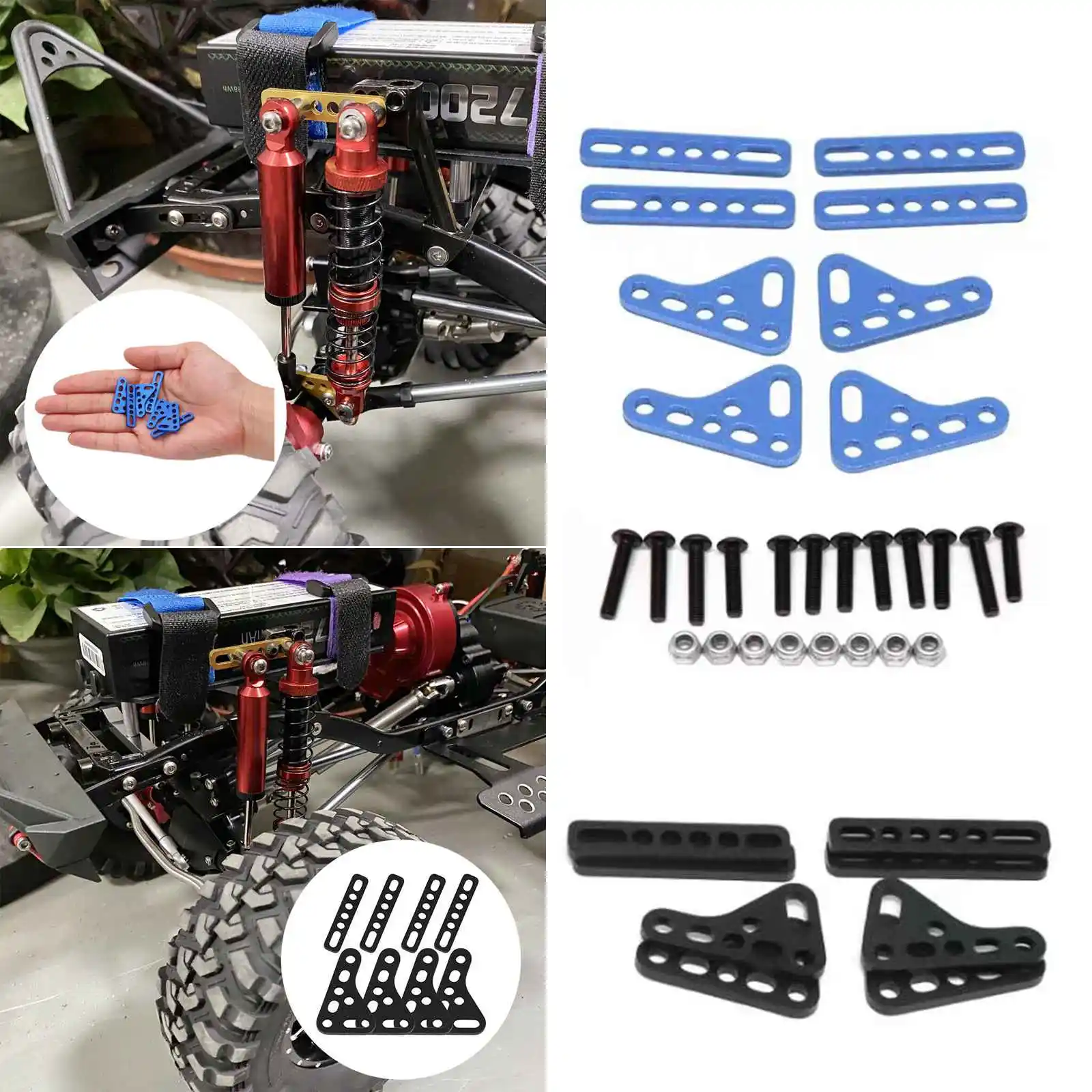 8x aluminium Shock uchwyt absorbera dla SCX10 SCX24 TRX4 TRX6 RC akcesoria samochodowe