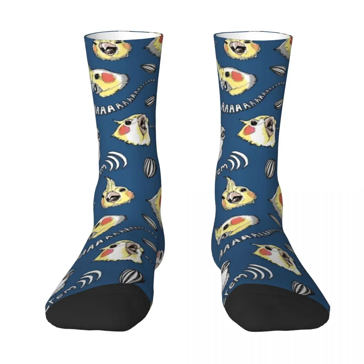 

Cockatiel Screm Socks anti slip football Christmas luxury japanese fashion Luxury Woman Socks Men's