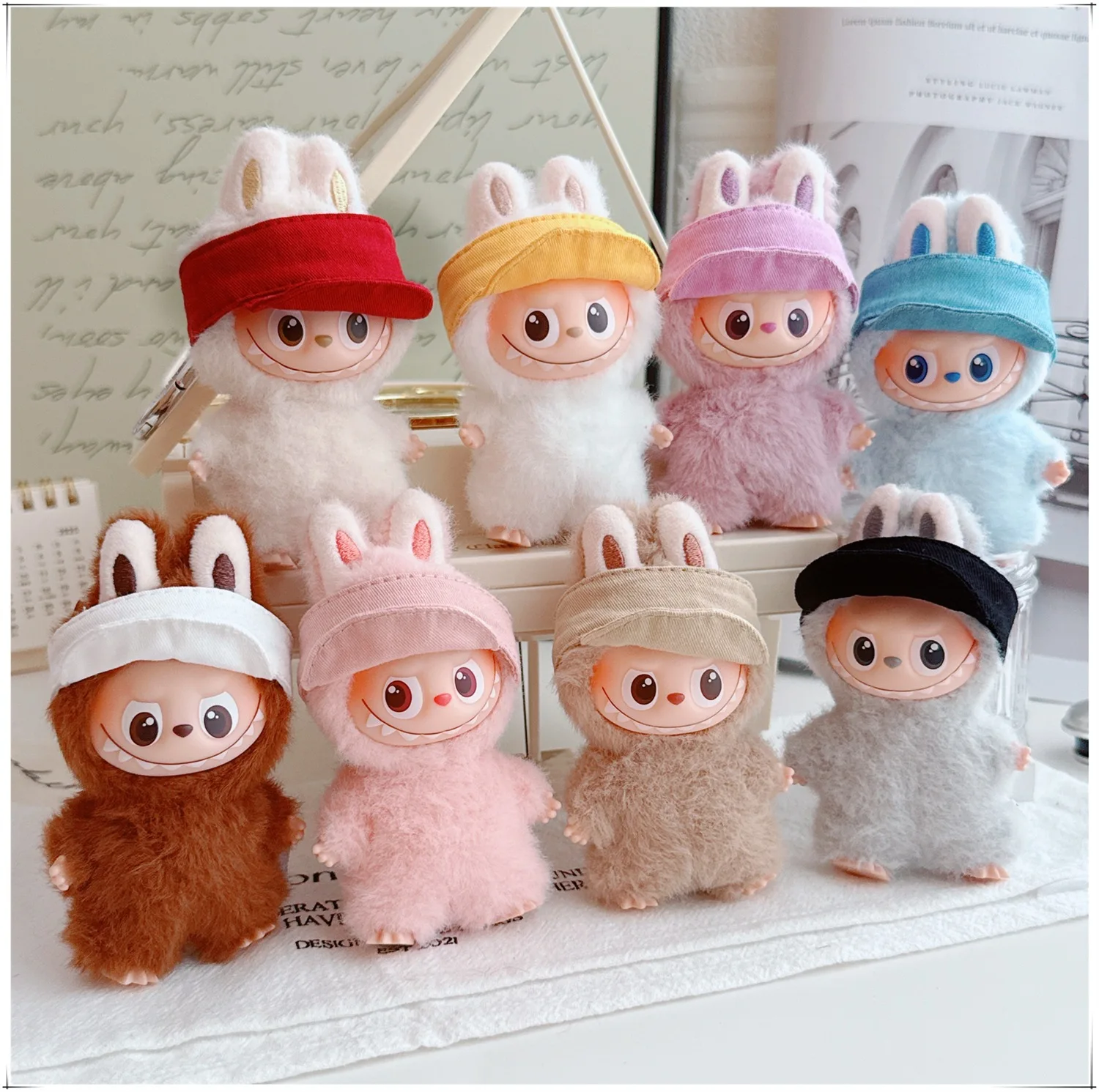 

New Mini Hat For 4th Gen LABUBU 4.0 Pin For Love Series Solid-Color Visor Cap Black With Multi-Color Options