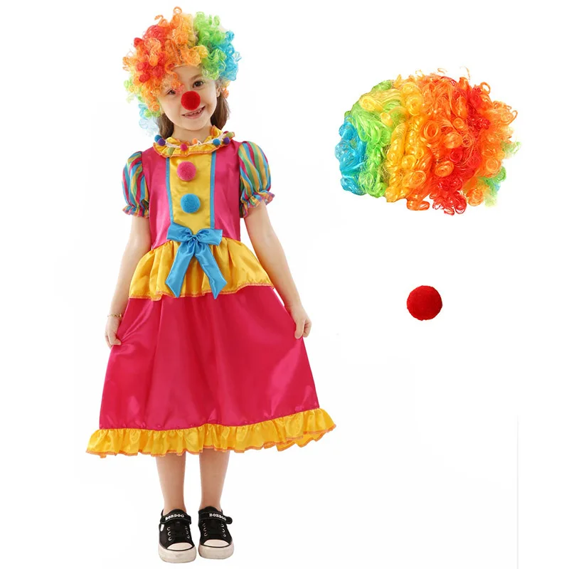 Costume de clown LYus unisexe pour enfants, robe de paupières du monde drôle, collection de maison hantée, carnaval d'Halloween pour garçons et filles, Pourim