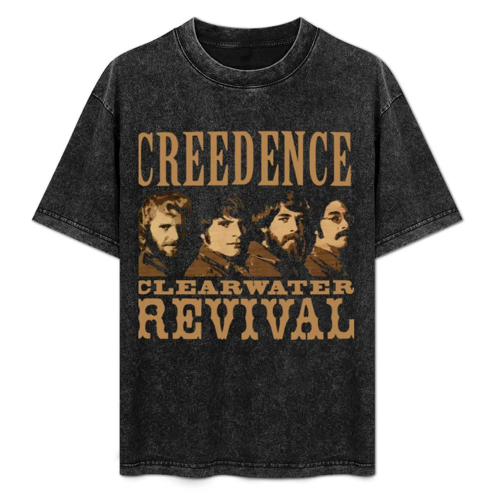 Creedence Clearwater Revival T-Shirt Simple Solid Color Crew Neck Tee