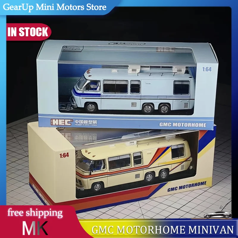 

New In Stock Mk 1:64 Gmc Motorhome Model Long-Body Resin By Mk Miniatures 2026 Hec Edition Minivan Bus Model Gift Car Kid Toys