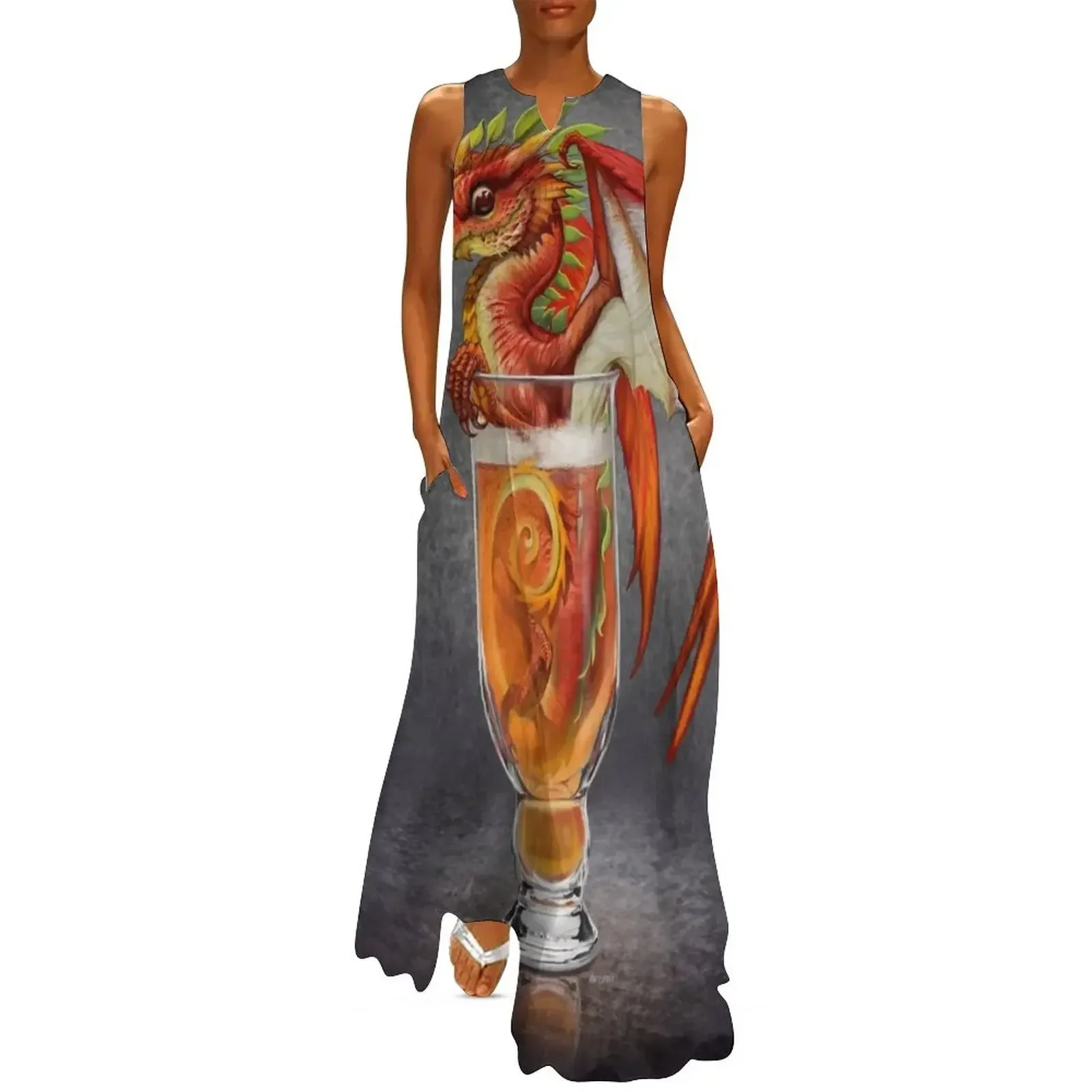 

Cider Red Apple Dragon Long Dress Female clothing Dress woman dresses for woman Dress
