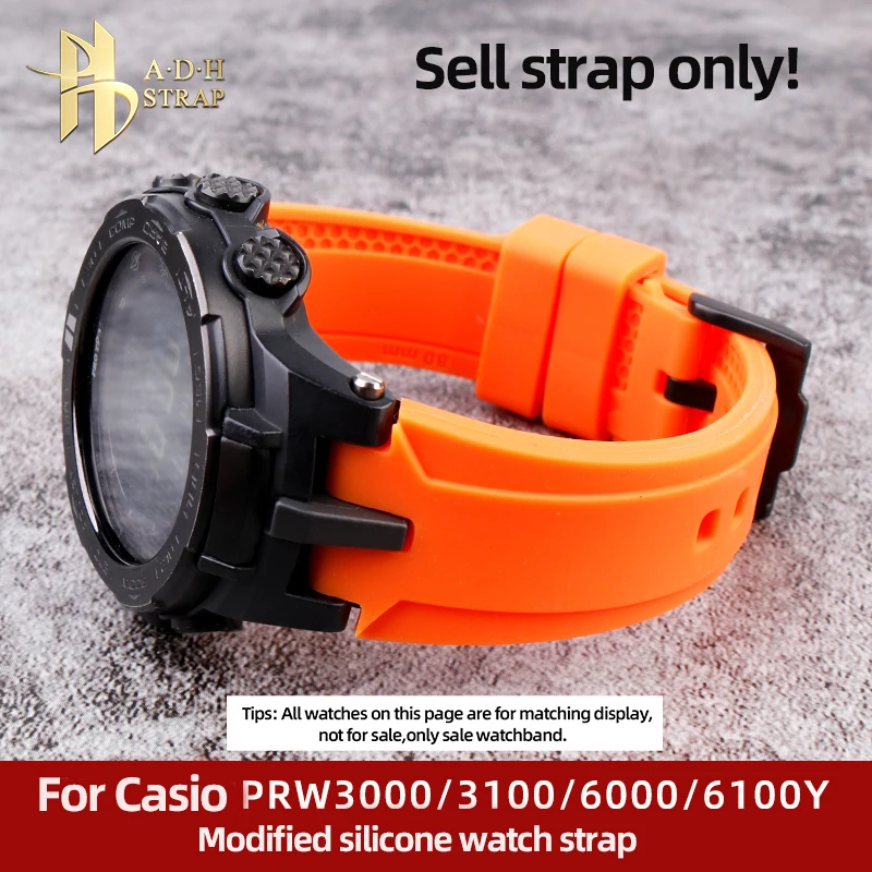 Special Silicone Watch Strap For Casio PROTREK Series PRW-3000\3100\6000\6100Y Modified Watch Band Outdoor Waterproof Bracelet