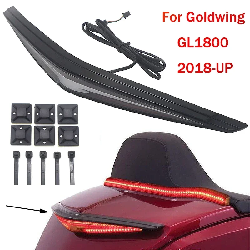 Krom ve siyah yeni motosiklet arka bagaj dönüş sinyali LED fren işığı Honda Goldwing GL1800 2019 2018-2020 2020