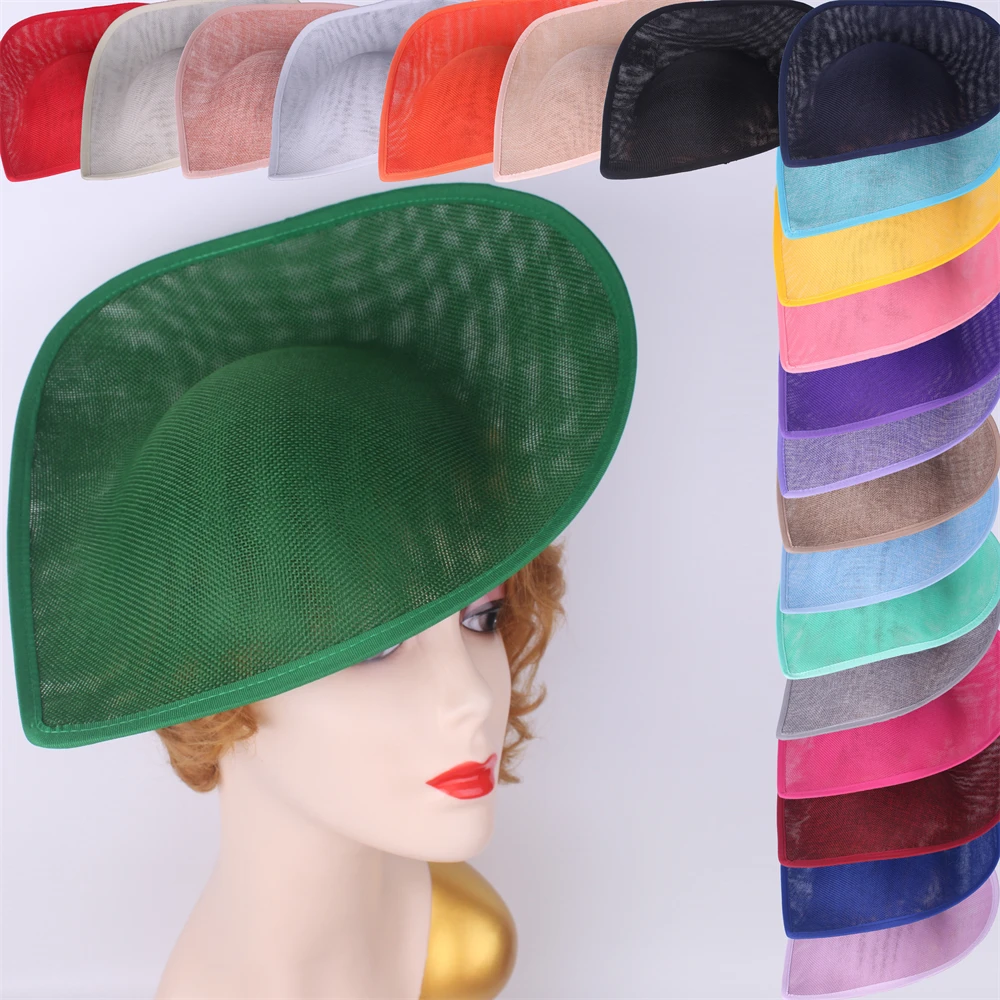 30 см красочные имитационные Sinamay Fascinators Base Teardrop Millinery DIY Millinery головные уборы Коктейльная вечеринка шапки для волос с верхней головкой