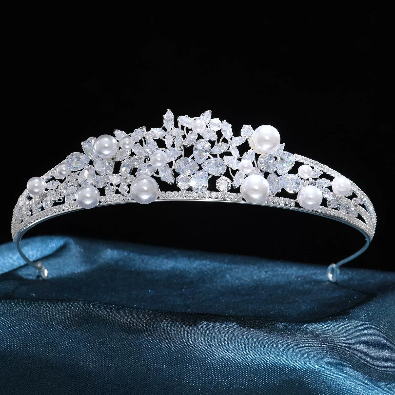 Cubic Pearl Bridal Hair Crown Super Fairy Style Accessory for Wedding Photography Real Shooting Studio Hair Accessories