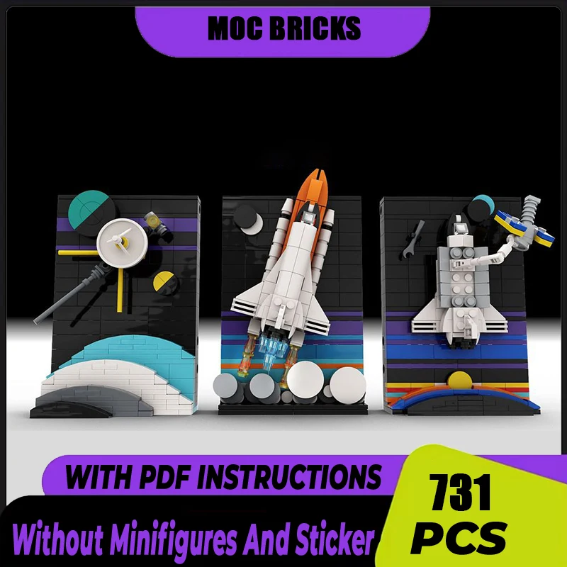 

Moc Building Bricks Space Age Stories Technology Modular Blocks Construstion Rocket launch Model Toys DIY Set Assembly Gifts