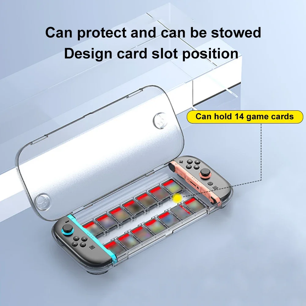 للتبديل 2 مقبض صندوق تخزين شفاف المضادة للخدش واضح حامي شل مع فتحات بطاقة الألعاب للتبديل 2 مقبض Joy-cons