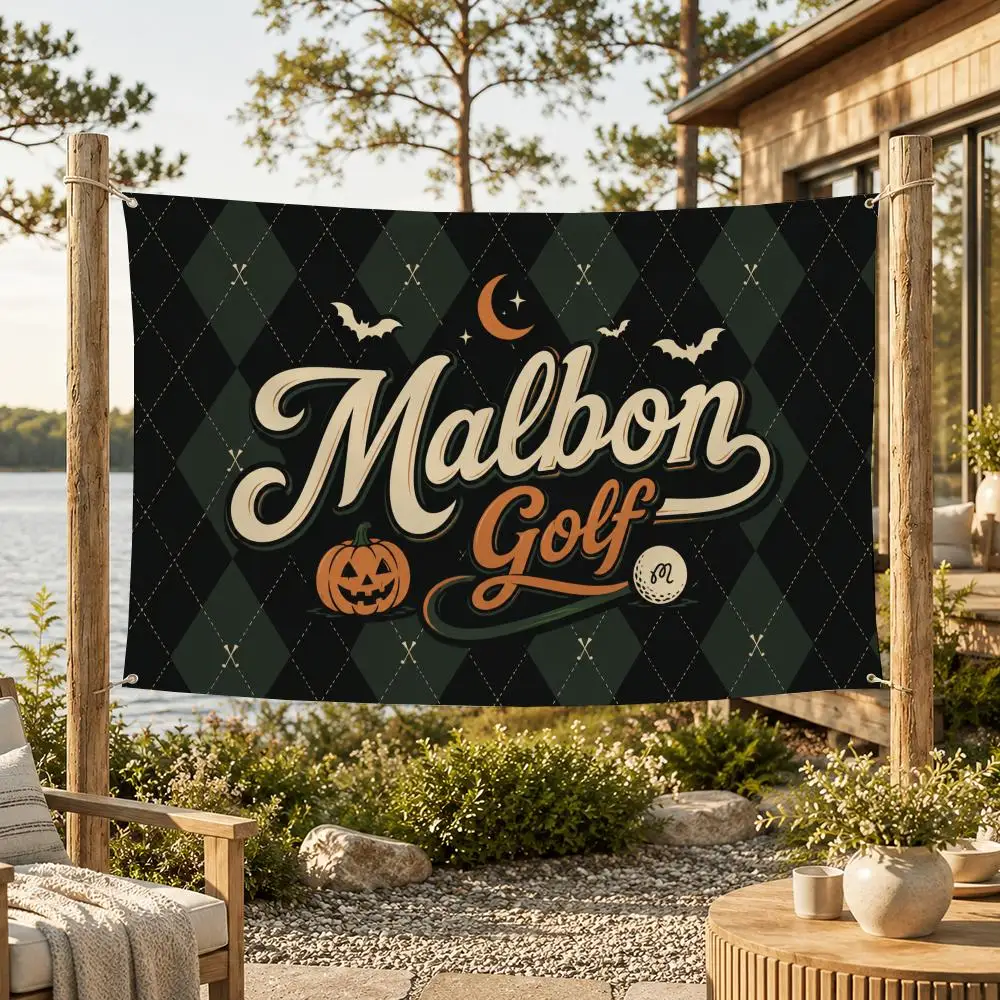 Marke Malbon Golf-Flaggen Minimalistische Stoff-Flaggen Outdoor-Gartenbanner Hängeschild für Laden- und Heimdekoration – Detail 14