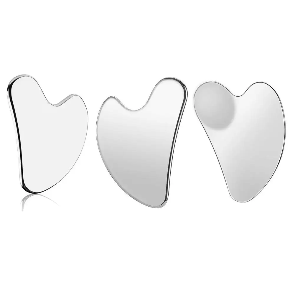 Roestvrij staal Gua Sha Board Gezicht Lichaam Guasha Massager Gezichtsschraapplaat SPA Guasha Schraper Verbeter de bloedcirculatie