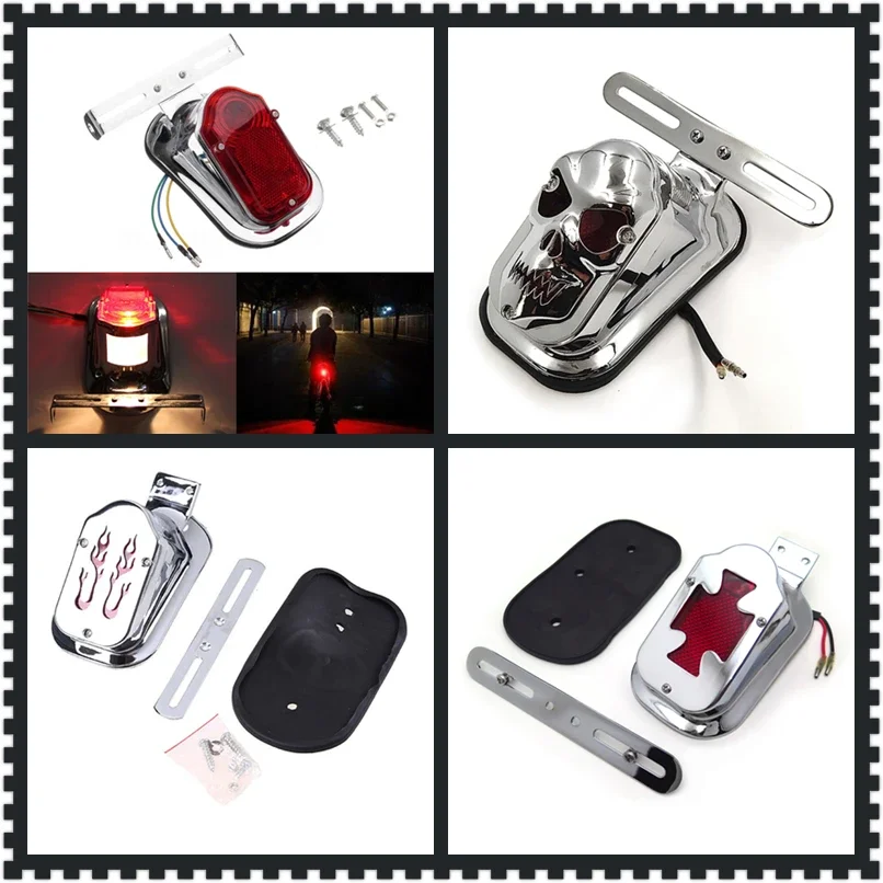 

Aftermarket Free Shipping Motorcycle Parts Red Tombstone Brake Tail Light Signal for Harley Davidson Bike Chrome