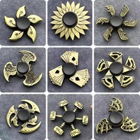 Fidget Finger Spinner Antique Brass Color Alloy Metal Hand Spinner Stress Relief Decompression Toy For Kids Adults Funny Gifts