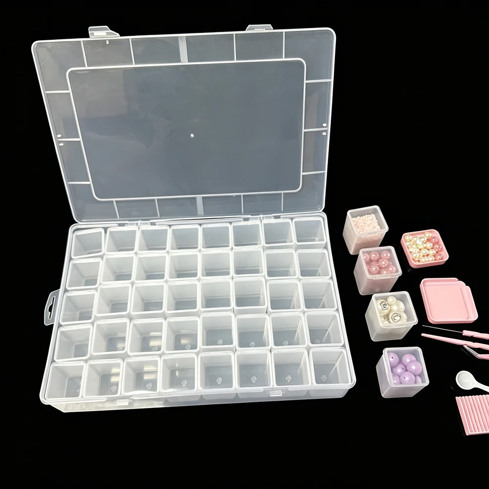 Large Capacity Transparent Plastic Storage Box Set for Beads