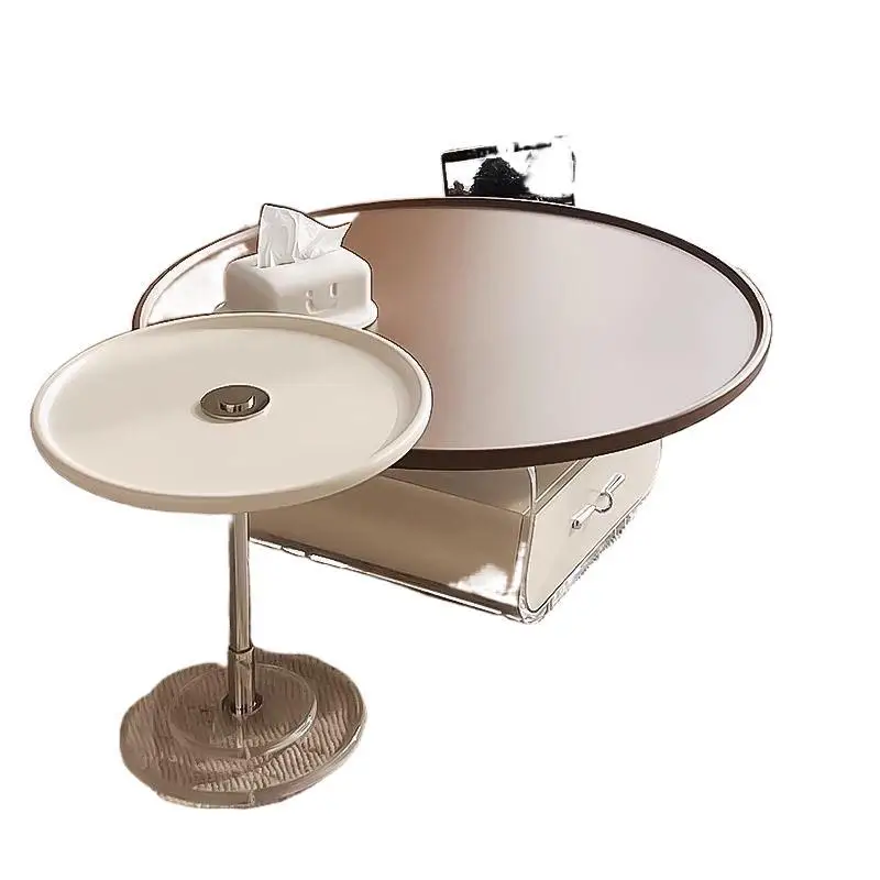 

retro, coffee table small apartment, acrylic round, modern home, simple combination of living room, new Internet celebrity