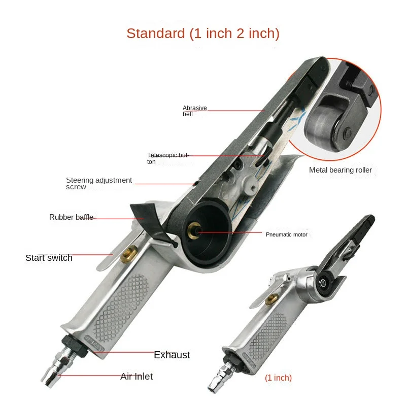 SUBAO 3/8 "محزام الهواء طاحونة زاوية الهواء آلة طحن مع أحزمة الرملي لضاغط الهواء الرملي مجموعة أدوات تعمل بالهواء المضغوط #3