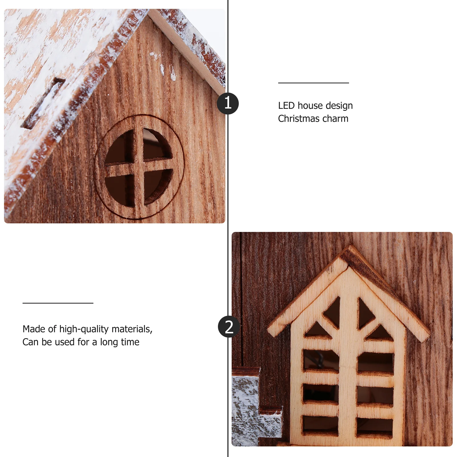 

Wooden Hanging Pendant Xmas Ornament LED Lit House Shape Decor for Home Office Mall Hotel Bar Ktv Party Christmas Gift Idea