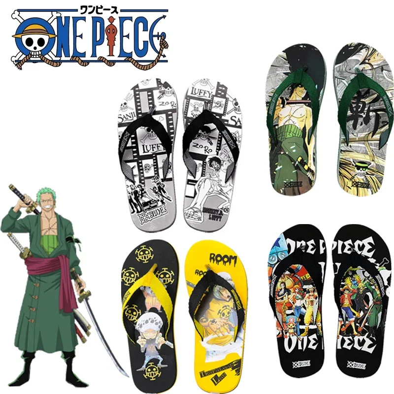 ONE PIECE Anime Slippers Luffy Zoro Chopper Summer  Men woman Flip Flops cartoon Light Beach Shoes Thick Non-Slip Home Slippers