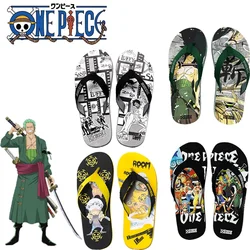 Zapatillas de Anime Luffy Zoro Chopper para hombre y mujer, chanclas de verano, zapatos de playa ligeros de dibujos animados, Zapatillas de casa gruesas antideslizantes