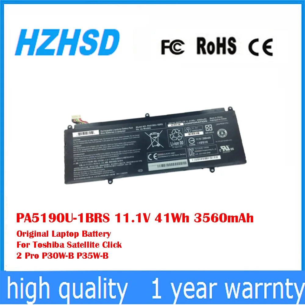 

PA5190U-1BRS 11,1 В 41 Втч 3560 мАч оригинальный аккумулятор для ноутбука Toshiba Satellite Click 2Pro P30W-B-102 P30W-B-10E P30W-B-10F P30W-B