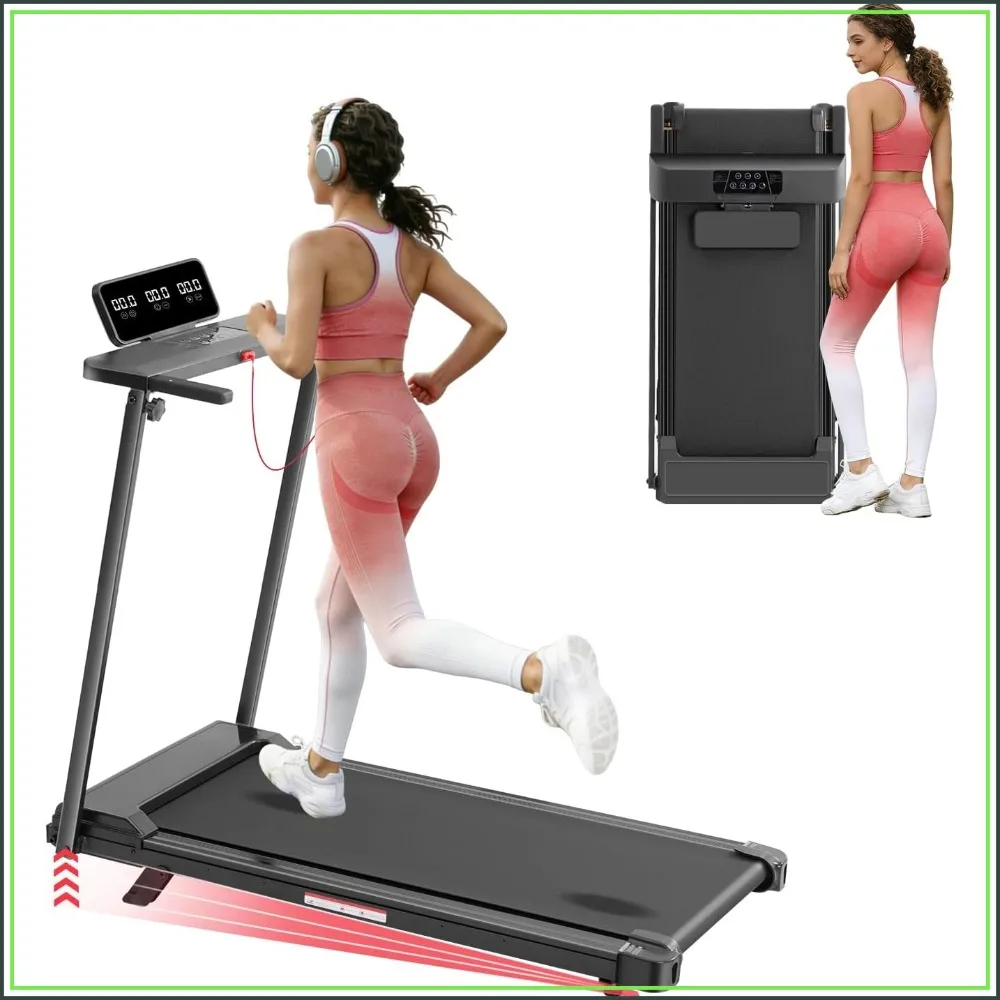Portable Treadmills for Home Small, Walking Pad with Handle Bar, 3.5HP Electric Mini Treadmill, 0.6-10MPH, 400LBS Capacity