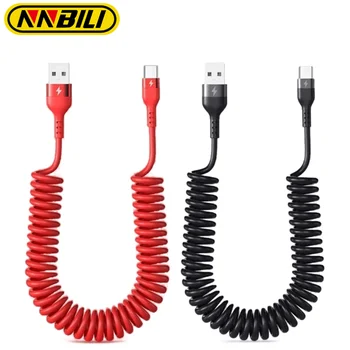 NNBILI 용수철 USB to C타입 케이블, 고속 충전 코드, 강력한 USB C타입 케이블, 5A