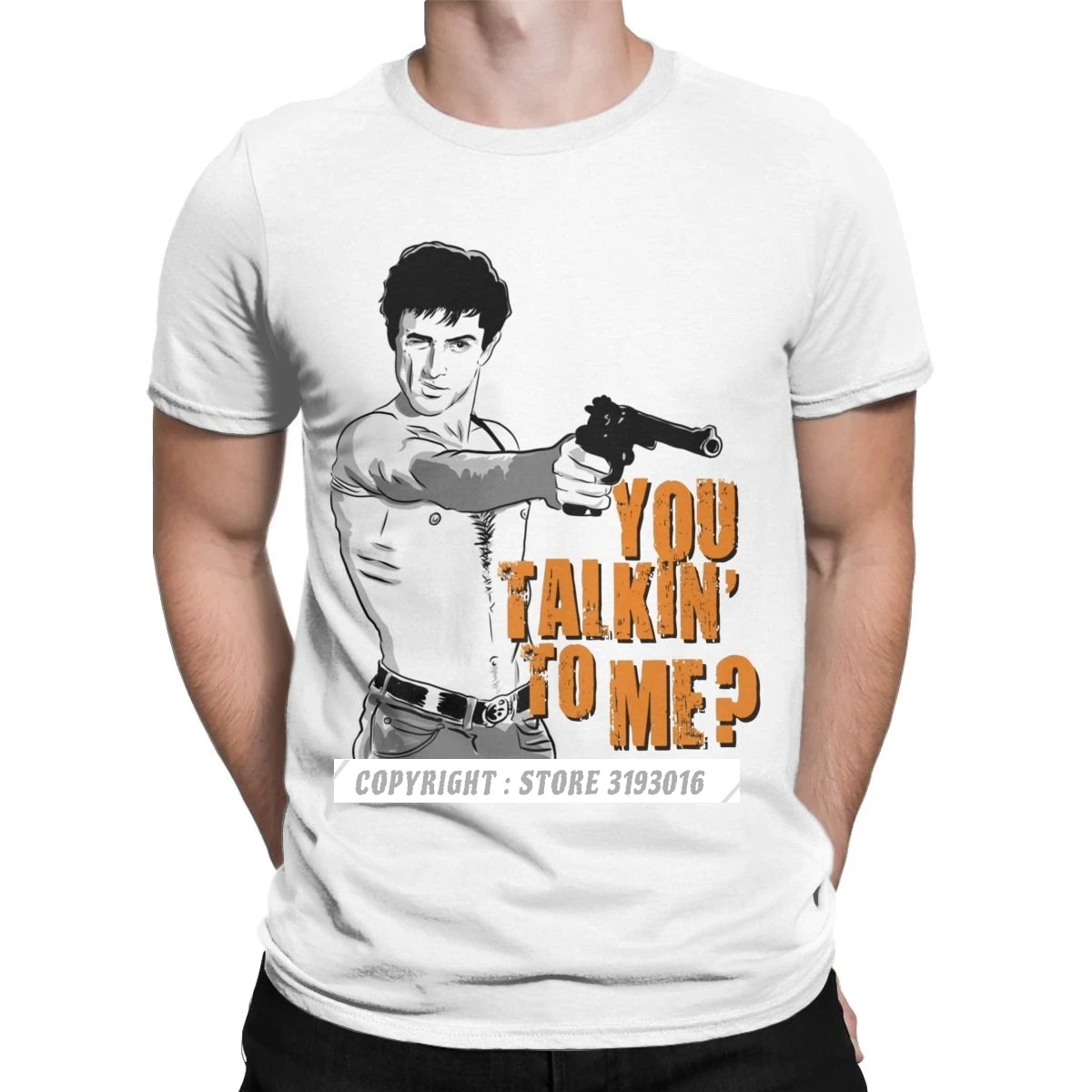 You Talkin\' To Me Tshirts Men\'s Casual 3D T-Shirts Taxi Driver Robert De Niro Movie Christmas Tee Shirt Fast Ship Drop Ship