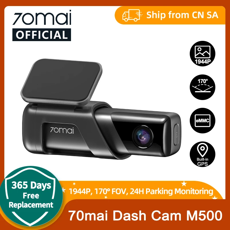 70mai Dash Cam M500 1944P 170FOV 70mai M500 Car DVR Dash Camera Recorder GPS ADAS 24H Parking Monitor EMMC Built-in Storage