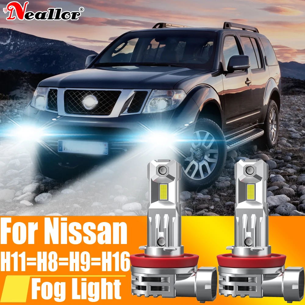 2x H11 H8 Led Fog Light Headlight Canbus H16 H9 Car Bulb Driving Running Lamp 12v 55w For Nissan Qashqai J11 J10 X Trail T32 T31